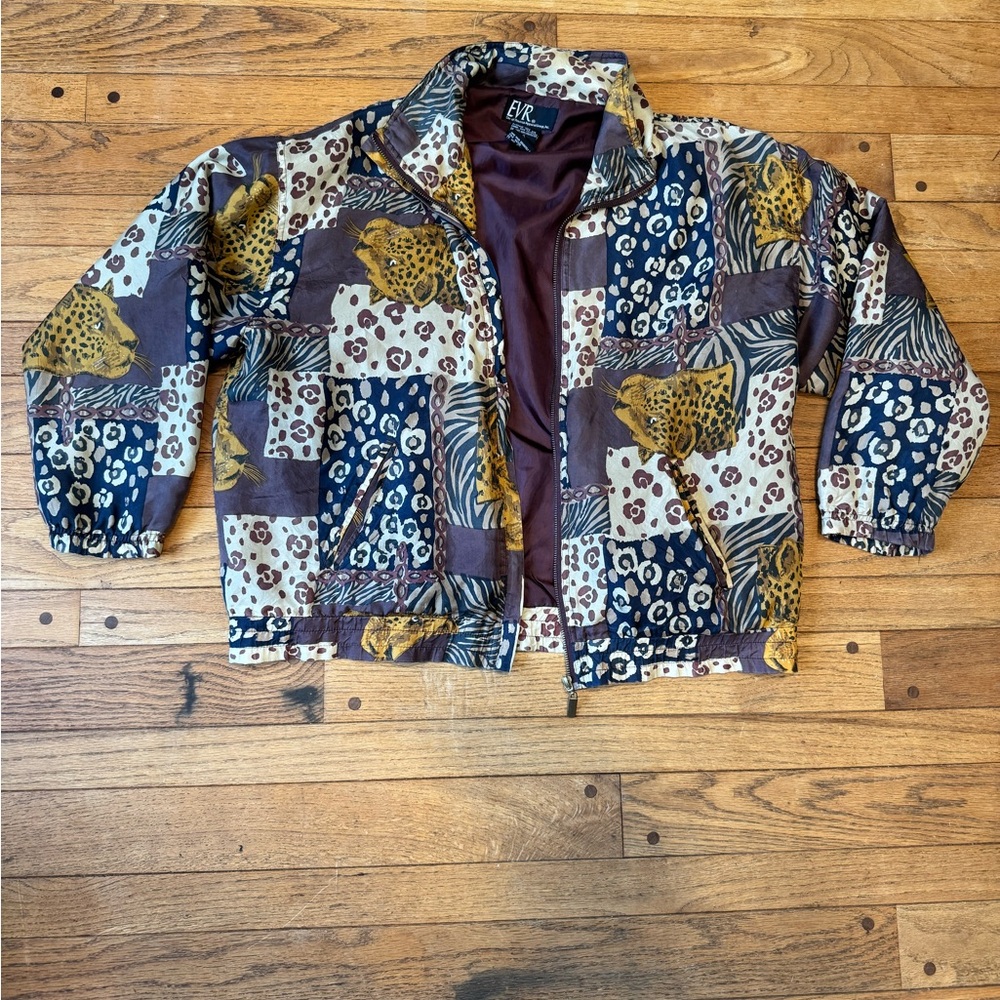 Animal Print Patchwork Jacket - image 1